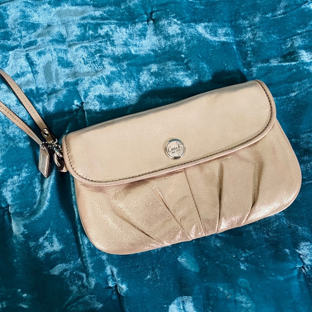 Coach Metallic Champagne Clutch